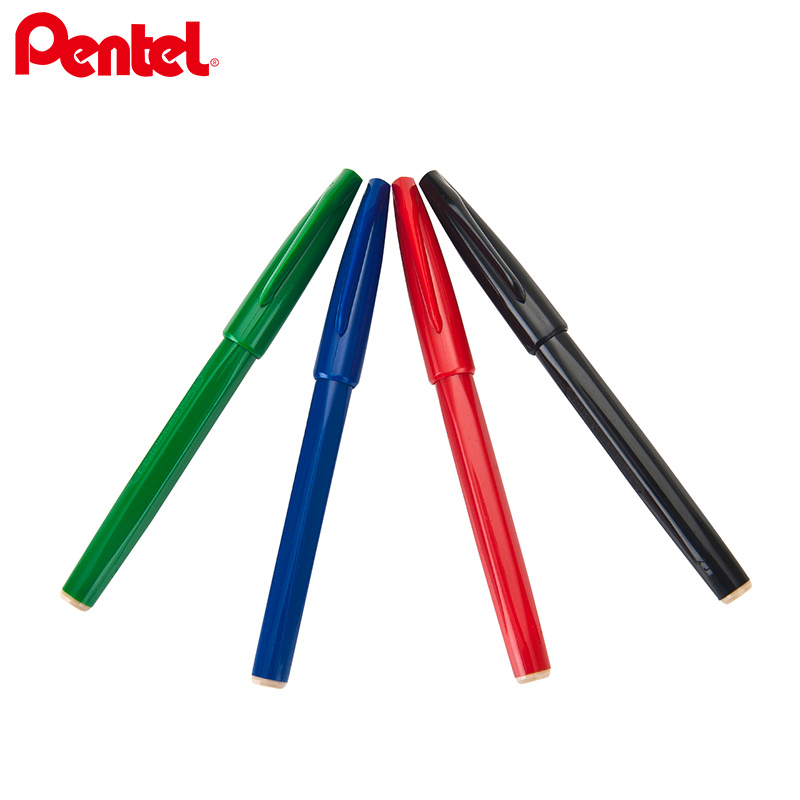 日本pentel/派通S520速写笔设计构图草图笔勾线笔签字笔黑红蓝绿手绘漫画记号笔油性纤维笔-图0