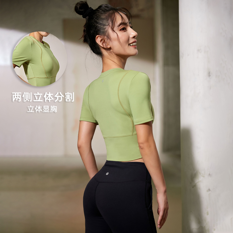 暴走的萝莉旗舰店暴走的萝莉运动T恤女弹力紧身健身训练速干短袖吸汗透气运动上衣0