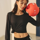 暴走的萝莉 Спортивный лонгслив, быстросохнущая одежда для йоги, футболка для спортзала, круглый воротник, оверсайз, для бега