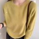 BADX authentic Korean style loose slimming solid color round neck sweater for women winter soft and waxy seamless one-piece wool sweater