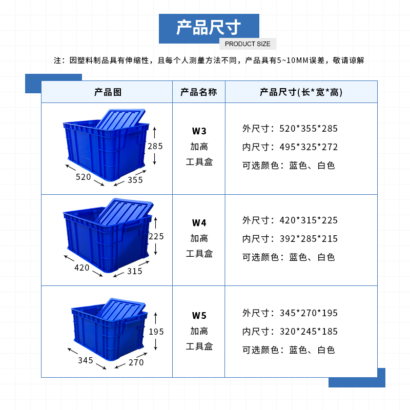 零件盒加高周转箱物料盒收纳盒配件箱塑料盒五金工具盒长方形带盖-图0