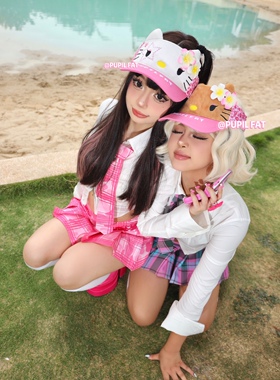 空顶帽空顶帽全部黑皮kitty甜酷