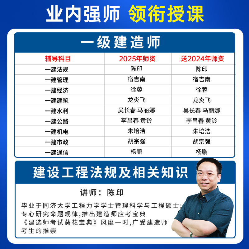 嗨学2025年法规陈印一建网课一级建造师教材讲义视频课程题库课件