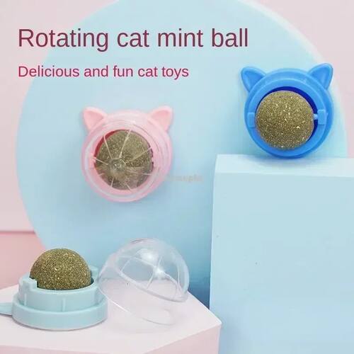 Natural Catnip Cat Wall Stick-on Ball Toy Scratchers Treats - 图3