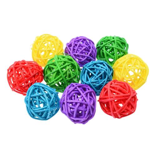10pcs Primary Color Sepak Takraw Parrot Chewing Toy Ball Pet - 图2