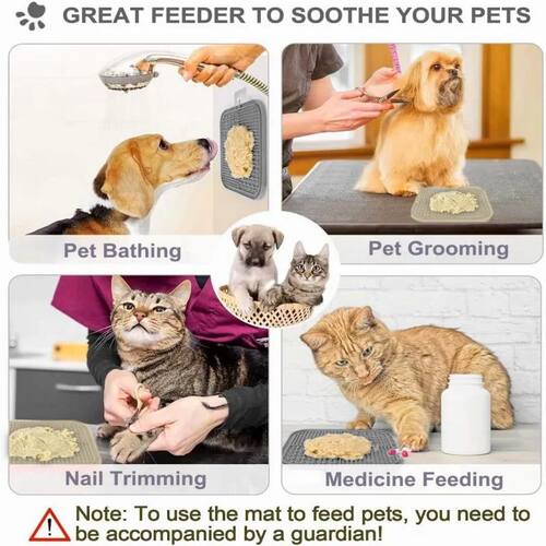 Silicone Dog Lick Mat Anti-Slip Sucker Slow Food Plate Pet B - 图2
