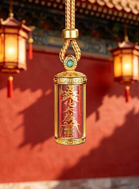 合金吊坠 师傅新款复古手绘长方形唐卡国风吊坠 男女通用