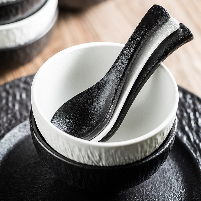 日式陶瓷碗勺米饭碗甜品碗勺家用商用餐具套装西餐勺子饭勺搅拌勺,淘宝优惠券,粉丝福利购,淘宝优惠卷