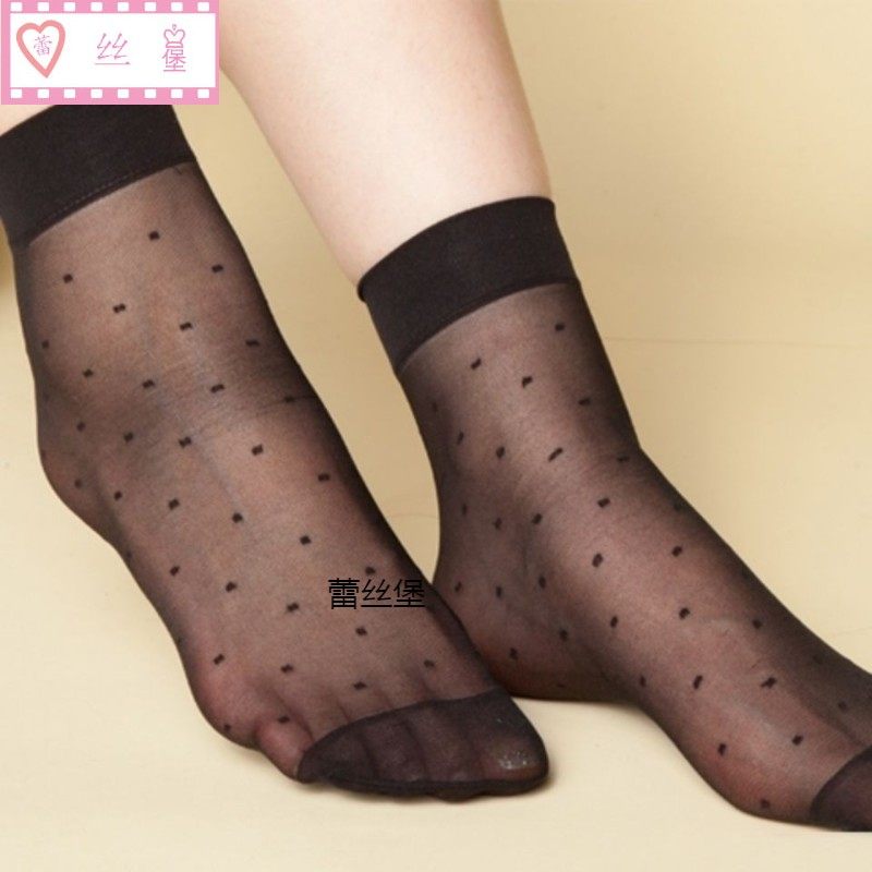 点点丝袜女薄款短春夏季水晶丝肉色黑色满天星圆点防勾丝耐磨短袜,淘宝优惠券,粉丝福利购,淘宝优惠卷