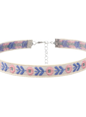 蕾丝颈带生日头饰粉色项链爱心吊坠颈链Choker修身锁骨链蝴蝶项链