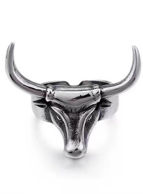 狼王复古朋克蛇戒指可调节开口