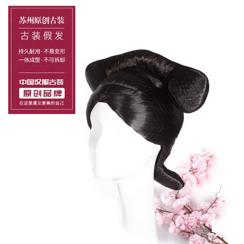 苏州原创古装女士清朝发套清代宫廷假发延禧格格旗头 头套式 头饰