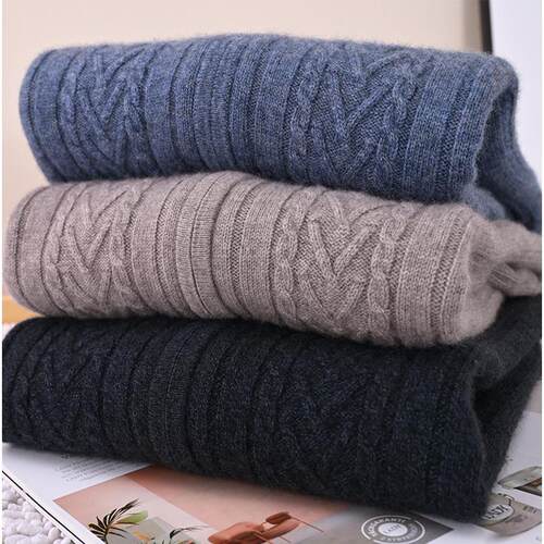 惊呆了 476g重！不敢想的价格 男士抽条绞花拉锁纯山羊绒加厚开衫 - 图2