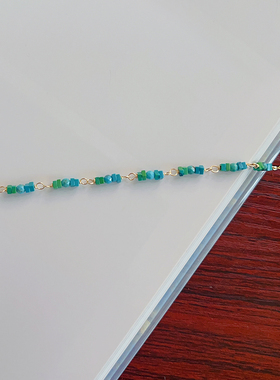 绿松石14k包金简约手链