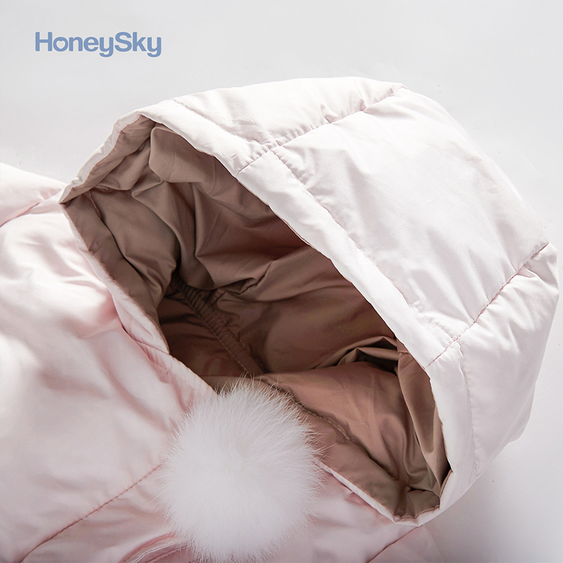 honeysky羽绒服连帽外出抱衣连身衣 honeysky羽绒连体衣