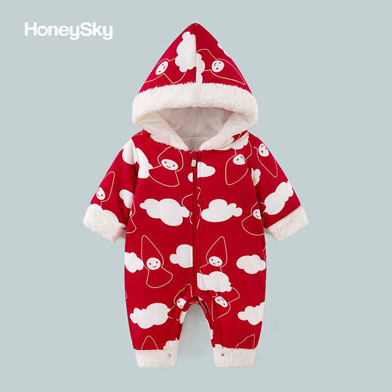 honeysky新生冬装宝宝保暖外出哈衣 honeysky连身衣/爬服/哈衣