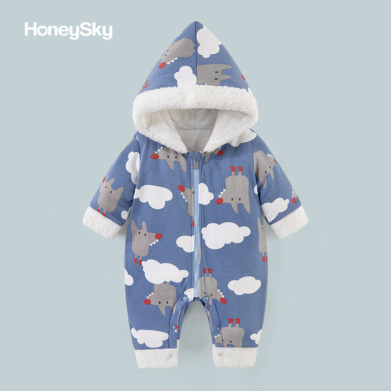 honeysky新生冬装宝宝保暖外出哈衣 honeysky连身衣/爬服/哈衣
