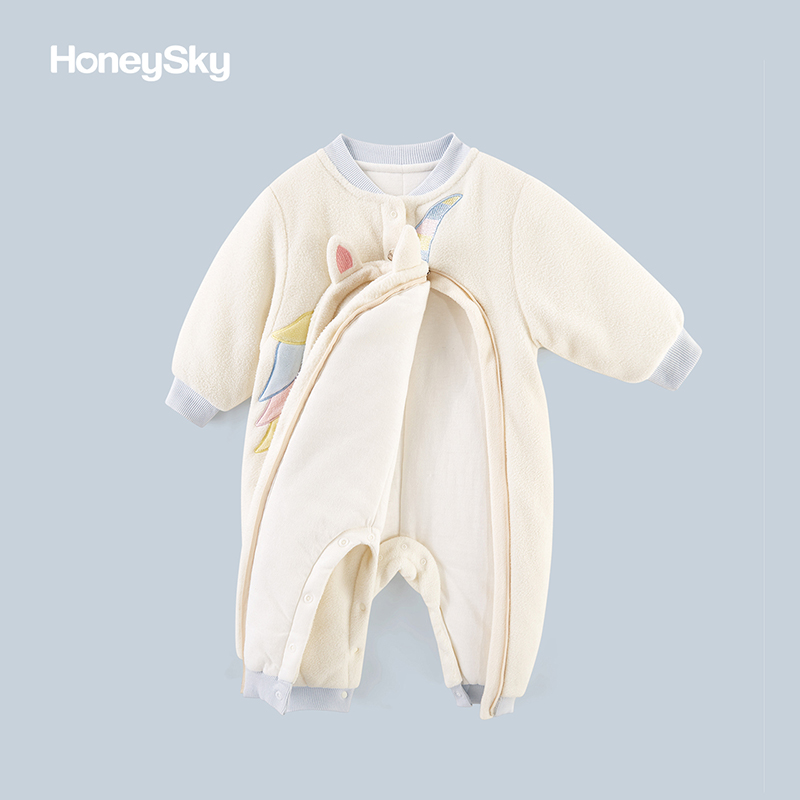 honeysky婴儿冬装保暖外出男童哈衣 honeysky连身衣/爬服/哈衣