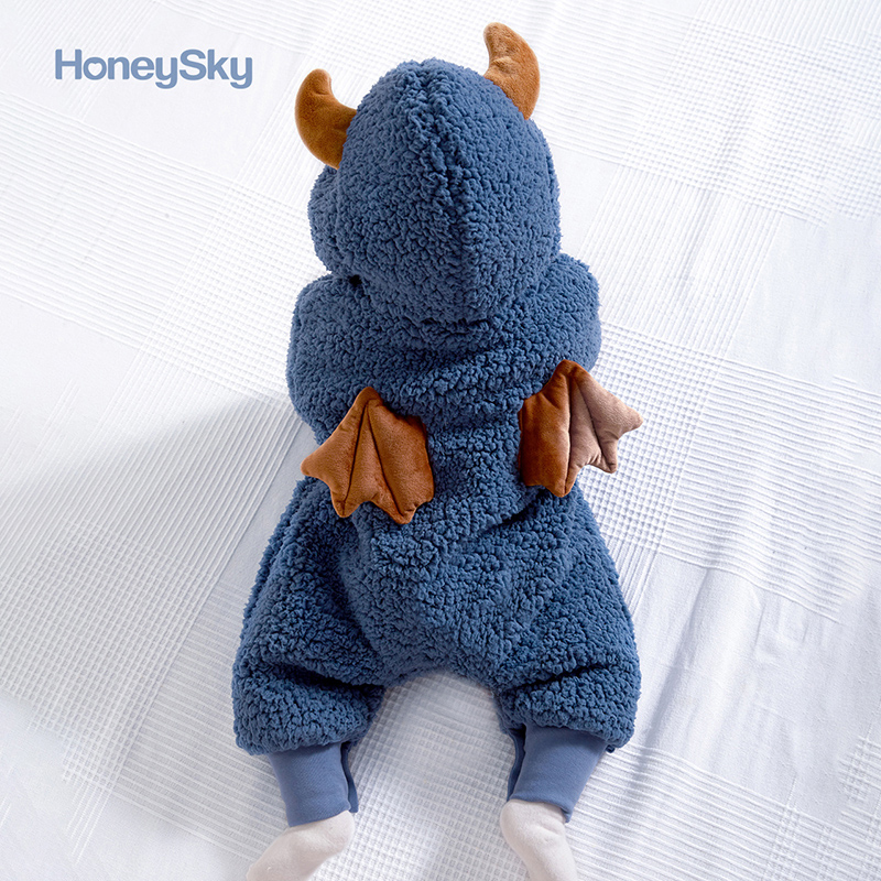 honeysky新生冬季宝宝外出超萌哈衣 honeysky连身衣/爬服/哈衣