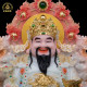 White Marble Kowloon God of Wealth Statue Shop Fortune Decoration