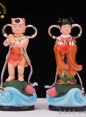 善财童子风水观音左右护法佛像