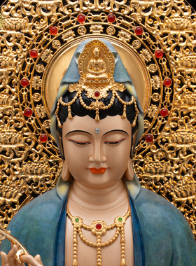 全堂佛摆件纯铜著金家用佛像摆件