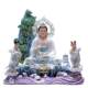 Purple Bamboo Forest Guanyin Statue Living Room White Marble Chinese Style