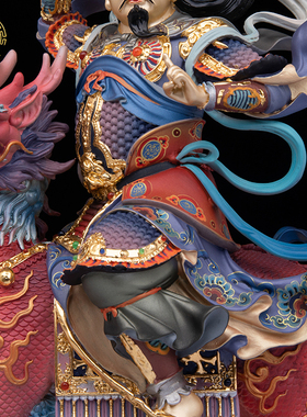 普化天尊像黄铜贴金家用桌面摆件