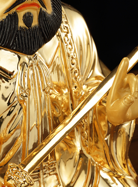 龙虎山神像张道陵台湾鎏金摆件