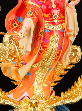 九天玄女纯铜彩绘摆件圣母神像