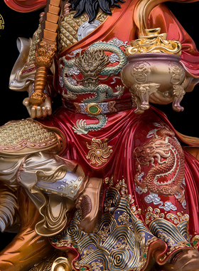 京铜骑虎赵公明神像招财中式店铺