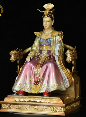 女娲娘娘神像客厅珐琅彩铜供奉