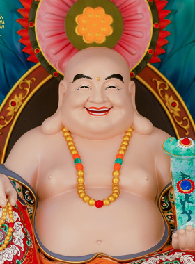 大肚笑佛弥勒佛菩萨客厅纯铜摆件