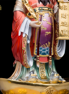 纯铜店铺公司文财神财神爷神像