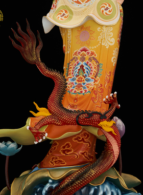 菩慧纯铜26寸乘龙观音菩萨佛像