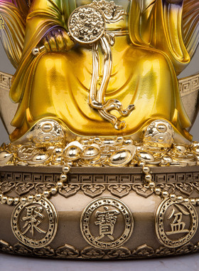 五仙真身像树脂铜彩桌面堂口摆件