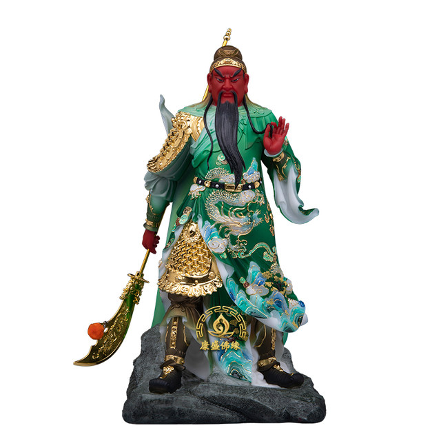 Guan Gong Statue White Marble Lucky Chinese Shop Decoration