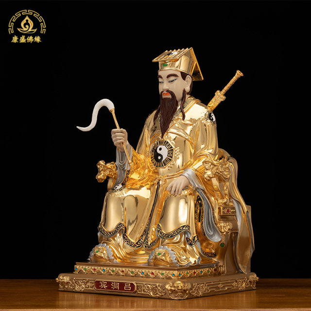 Puhui Pure Bronze Living Room Lu Dongbin Statue Lu Zu Buddha Statue