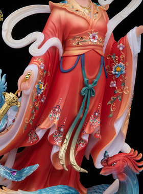 九天玄女神像合成汉白玉供奉摆件