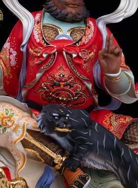 纯铜锦绘赵公明佛像店铺招财摆件