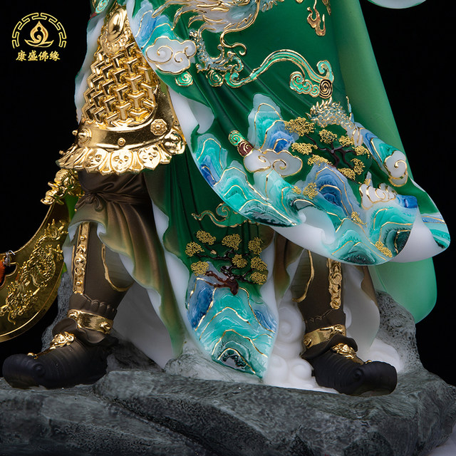 Guan Gong Statue White Marble Lucky Chinese Shop Decoration