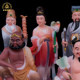 White marble statue of the Eight Immortals crossing the sea in one piece