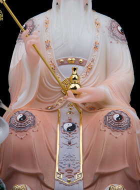 太白金星神像汉白玉彩绘供奉摆件