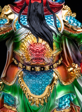 树脂彩绘武财神关公神像客厅摆件