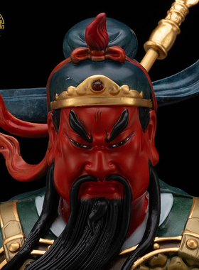 韦陀伽蓝像纯铜中式客厅桌面摆件