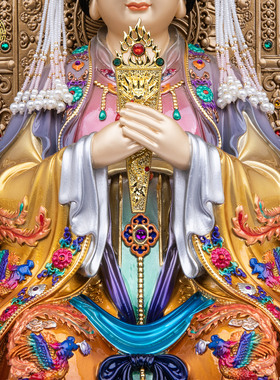碧霞元君神像铜像体供奉桌面摆件