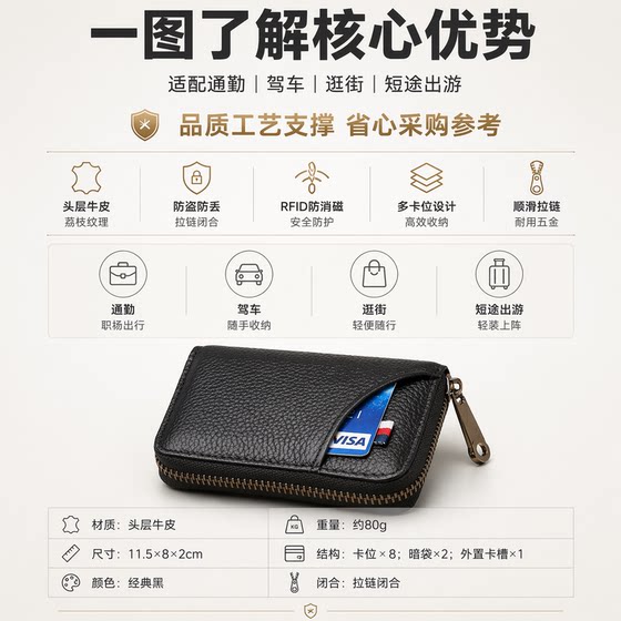 Anti-degaussing card holder for men, simple card holder for women, high-end card holder