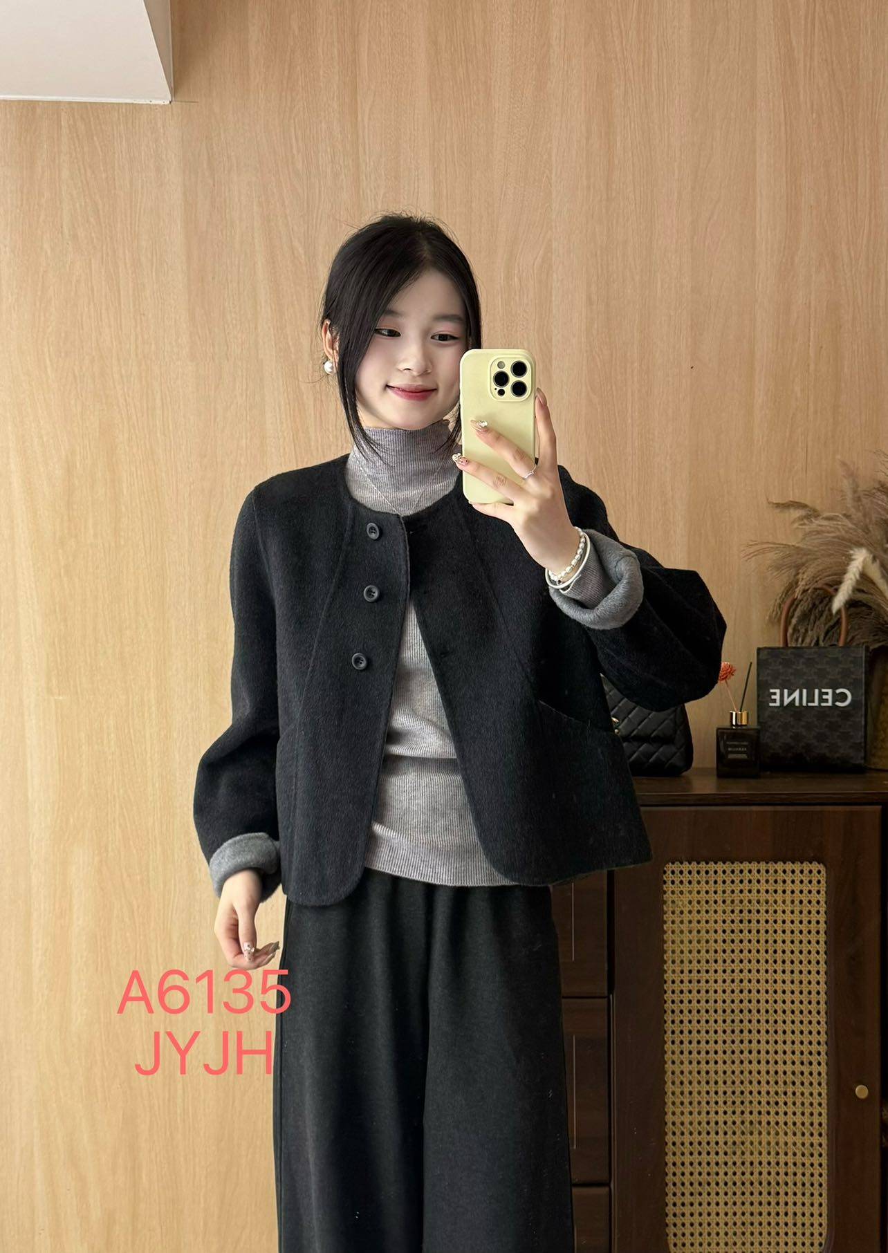 韩国2025新款三粒扣前短后长双面羊毛大衣女短款毛呢外套6135,淘宝优惠券,粉丝福利购,淘宝优惠卷