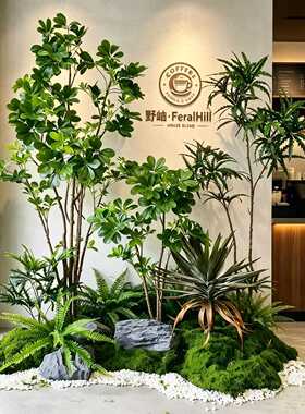 仿真绿植鸭脚木琴叶榕假树装饰