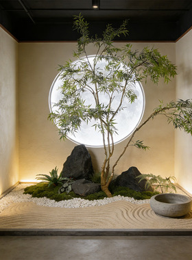 室内仿真大树造景天井绿植景观